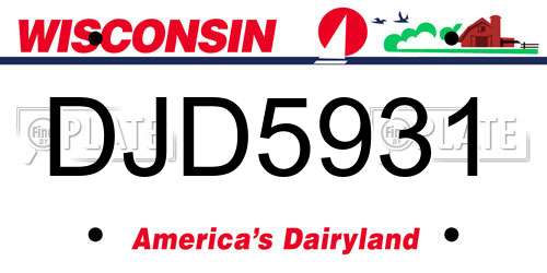 DJD5931 Wisconsin License Plate