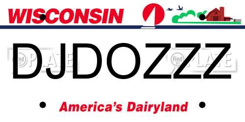 DJDOZZZ Wisconsin License Plate