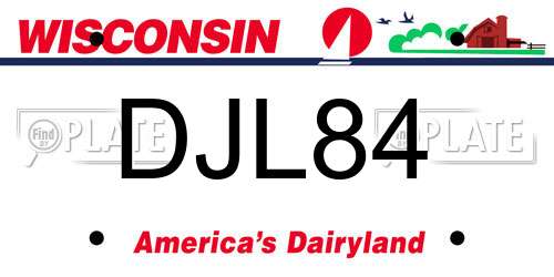 DJL84 Wisconsin License Plate