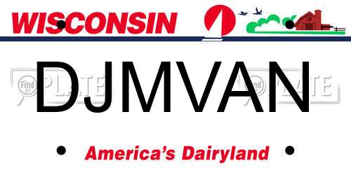 DJMVAN Wisconsin License Plate