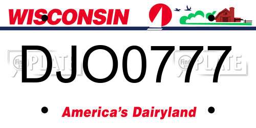 DJO0777 Wisconsin License Plate
