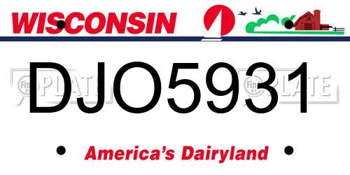 DJO5931 Wisconsin License Plate