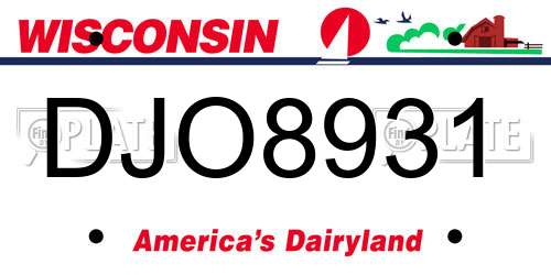DJO8931 Wisconsin License Plate
