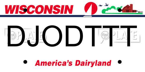 DJODTTT Wisconsin License Plate