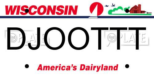 DJOOTTT Wisconsin License Plate