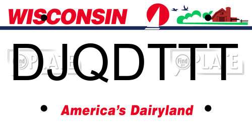 DJQDTTT Wisconsin License Plate