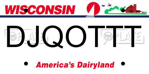 DJQOTTT Wisconsin License Plate