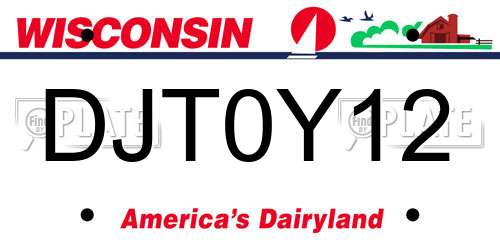 DJT0Y12 Wisconsin License Plate