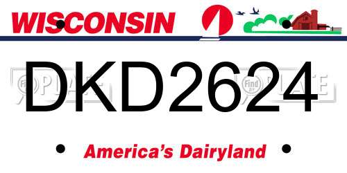 DKD2624 Wisconsin License Plate