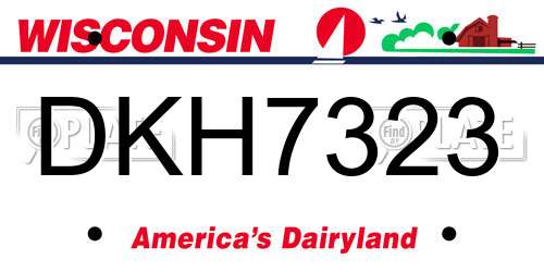 DKH7323 Wisconsin License Plate