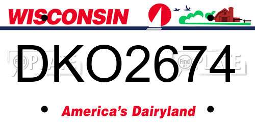 DKO2674 Wisconsin License Plate