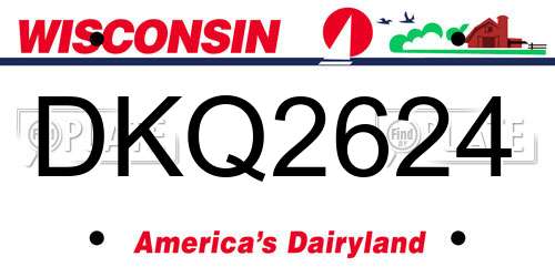 DKQ2624 Wisconsin License Plate