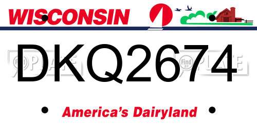 DKQ2674 Wisconsin License Plate