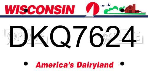 DKQ7624 Wisconsin License Plate
