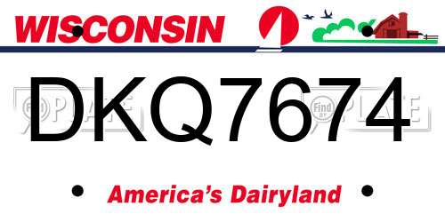DKQ7674 Wisconsin License Plate
