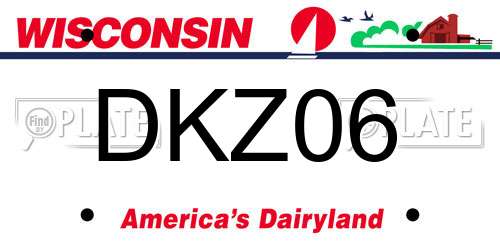 DKZ06 Wisconsin License Plate