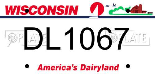 DL1067 Wisconsin License Plate