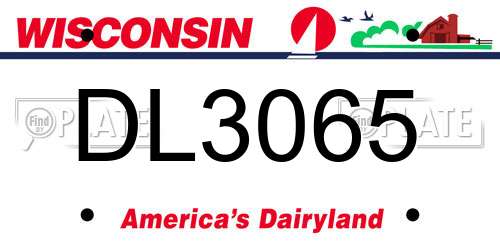 DL3065 Wisconsin License Plate