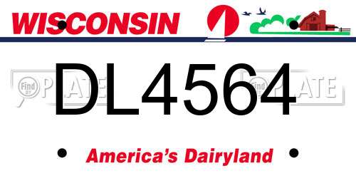 DL4564 Wisconsin License Plate