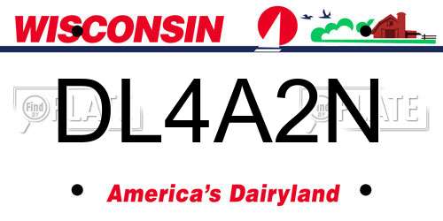 DL4A2N Wisconsin License Plate