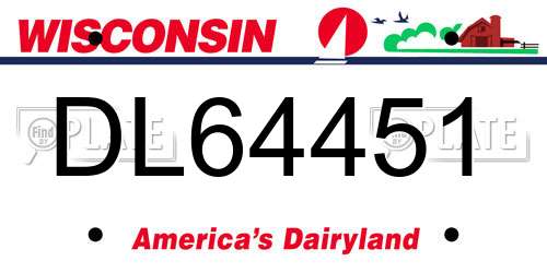 DL64451 Wisconsin License Plate