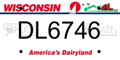 DL6746 Wisconsin License Plate