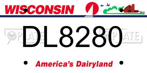 DL8280 Wisconsin License Plate