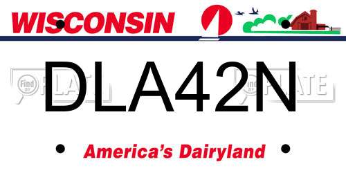 DLA42N Wisconsin License Plate
