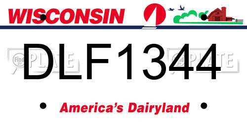 DLF1344 Wisconsin License Plate
