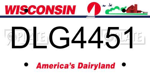 DLG4451 Wisconsin License Plate