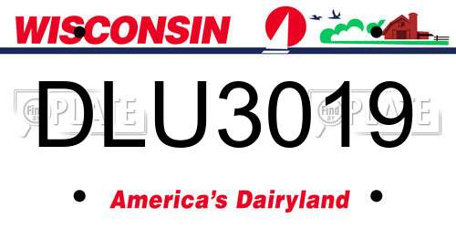 DLU3019 Wisconsin License Plate