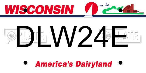 DLW24E Wisconsin License Plate