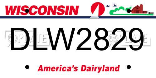 DLW2829 Wisconsin License Plate