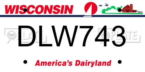 DLW743 Wisconsin License Plate