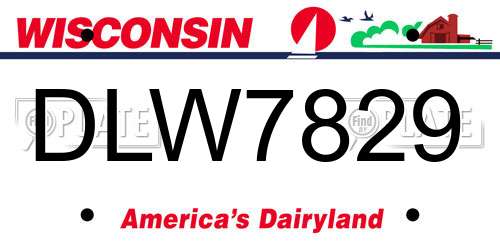 DLW7829 Wisconsin License Plate