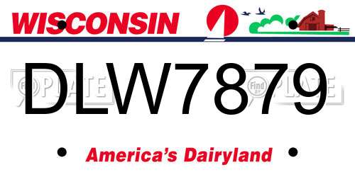 DLW7879 Wisconsin License Plate