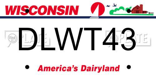 DLWT43 Wisconsin License Plate