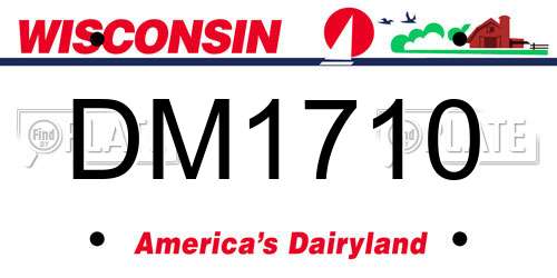 DM1710 Wisconsin License Plate