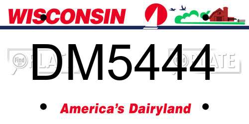 DM5444 Wisconsin License Plate