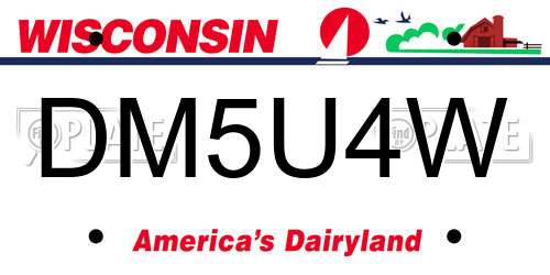 DM5U4W Wisconsin License Plate