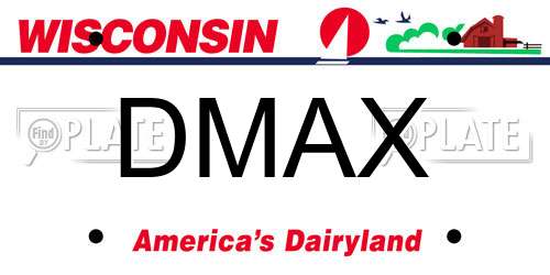 DMAX Wisconsin License Plate