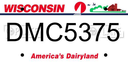 DMC5375 Wisconsin License Plate