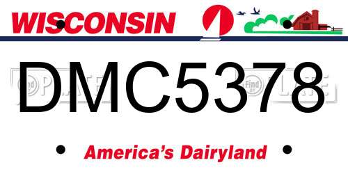 DMC5378 Wisconsin License Plate