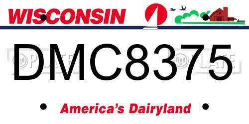 DMC8375 Wisconsin License Plate