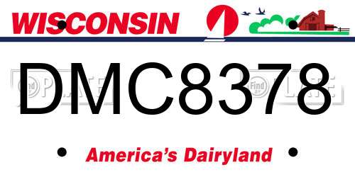 DMC8378 Wisconsin License Plate