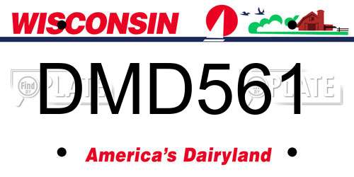 DMD561 Wisconsin License Plate