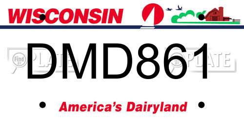 DMD861 Wisconsin License Plate