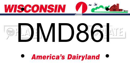 DMD86I Wisconsin License Plate