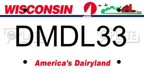 DMDL33 Wisconsin License Plate