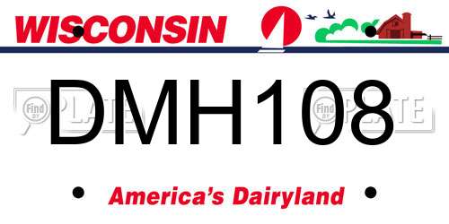 DMH108 Wisconsin License Plate